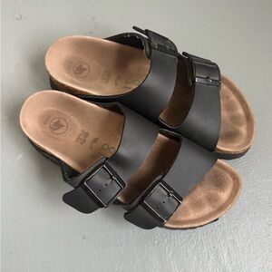 Birkenstock Black Double Buckle Slide Sandals